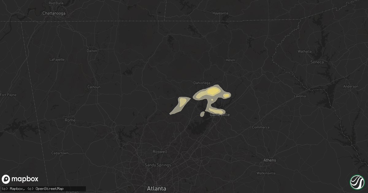 Hail map in Dawsonville, GA on June 26, 2025