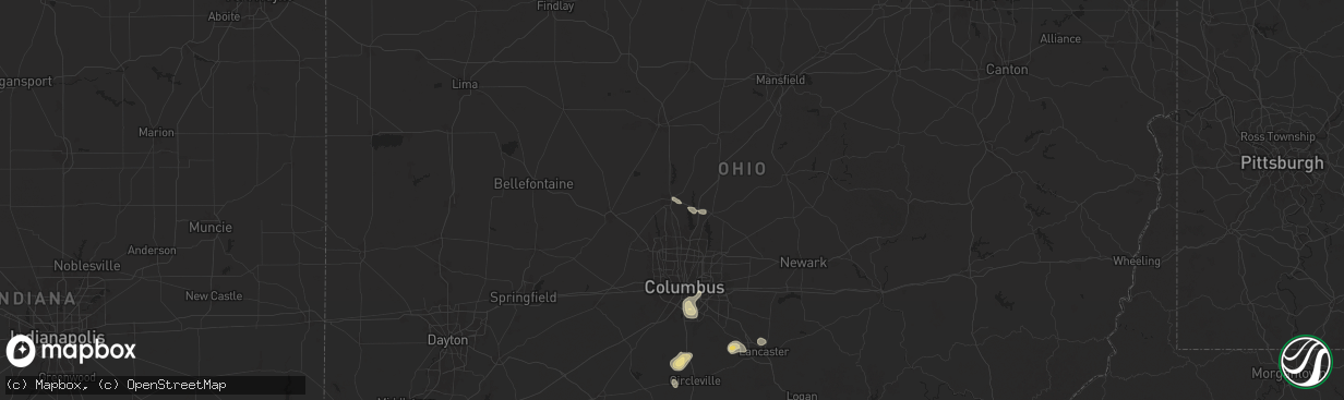 Hail map in Delaware, OH on June 26, 2025