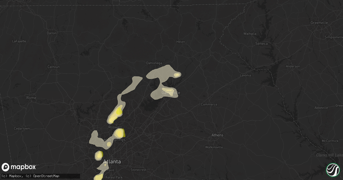 Hail map in Gainesville, GA on June 26, 2025