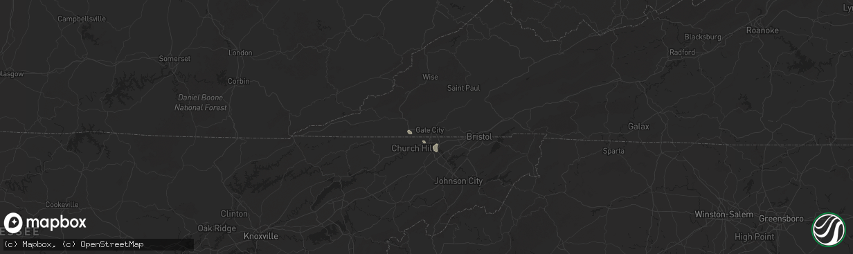 Hail map in Gate City, VA on June 26, 2025