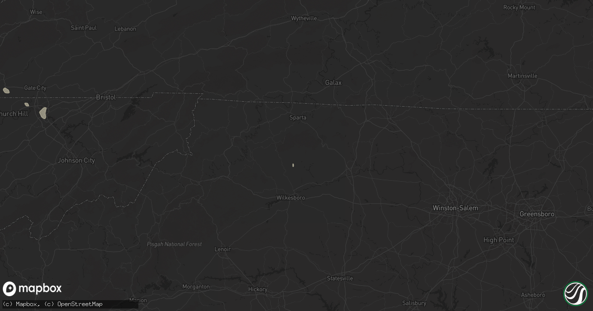 Hail map in Hays, NC on June 26, 2025