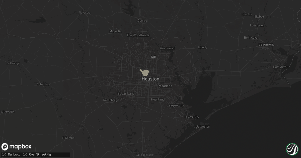 Hail map in Houston, TX on June 26, 2025