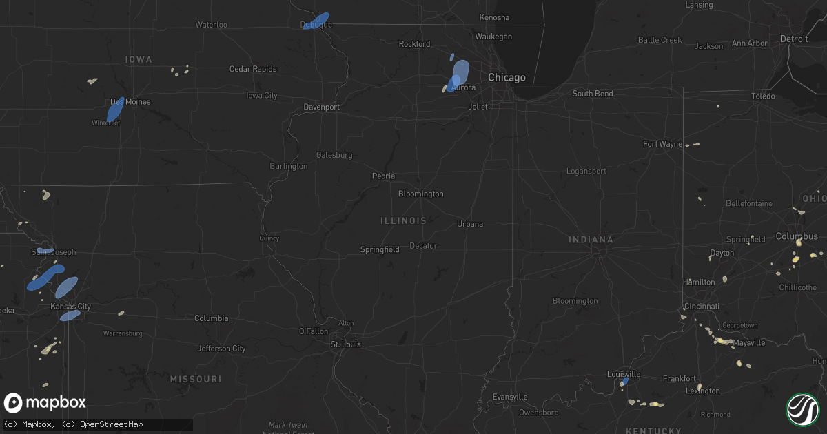 Hail map in Illinois on June 26, 2025