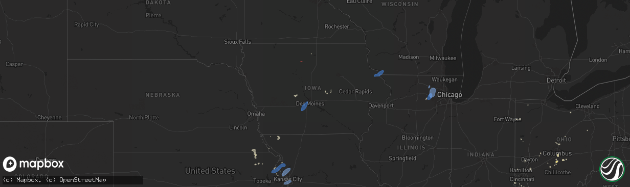 Hail map in Iowa on June 26, 2025
