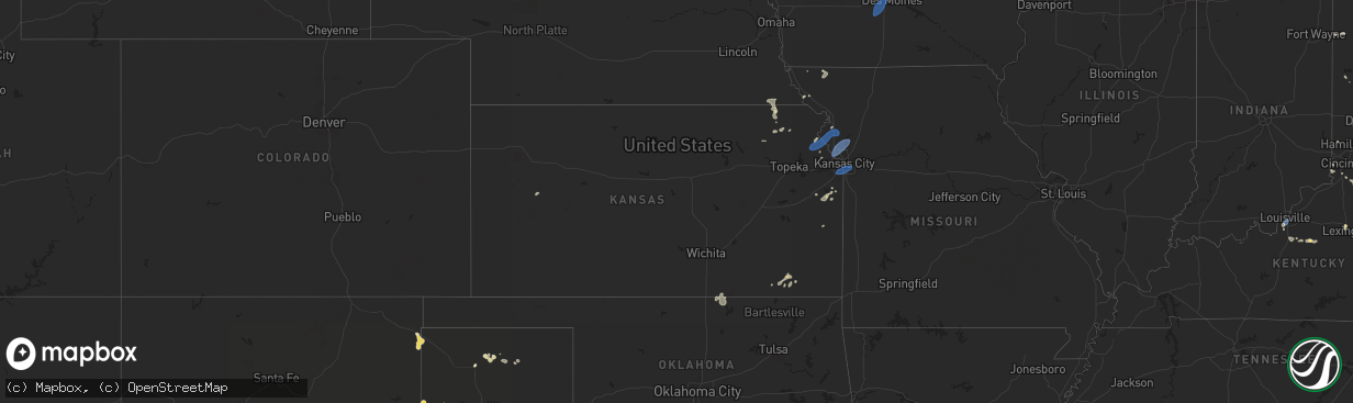 Hail map in Kansas on June 26, 2025