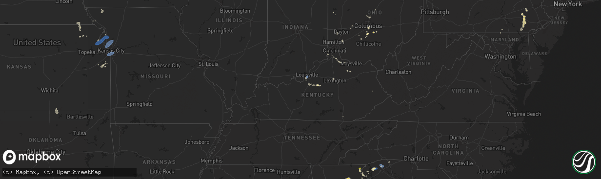 Hail map in Kentucky on June 26, 2025
