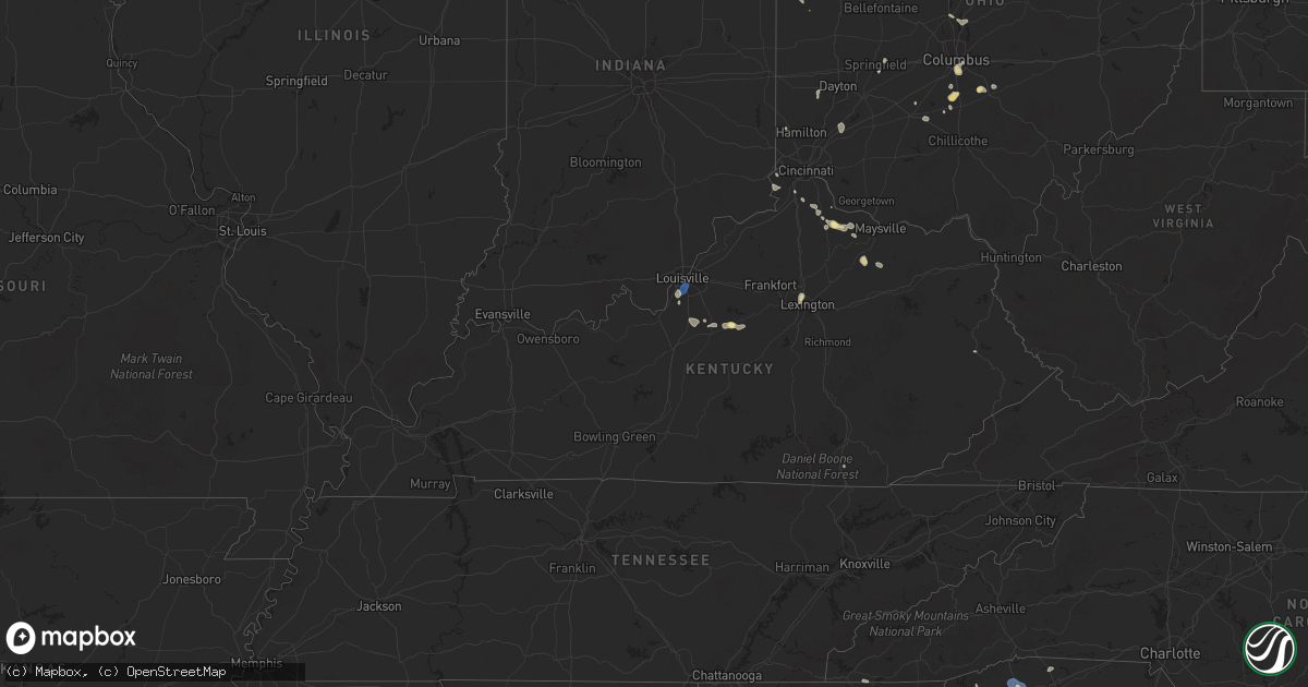 Hail map in Kentucky on June 26, 2025