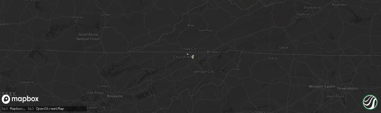 Hail map in Kingsport, TN on June 26, 2025