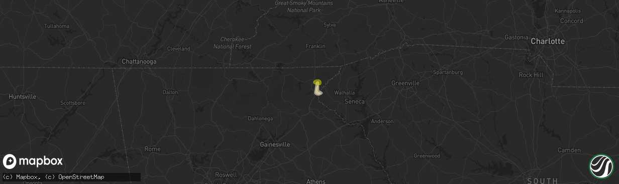 Hail map in Lakemont, GA on June 26, 2025