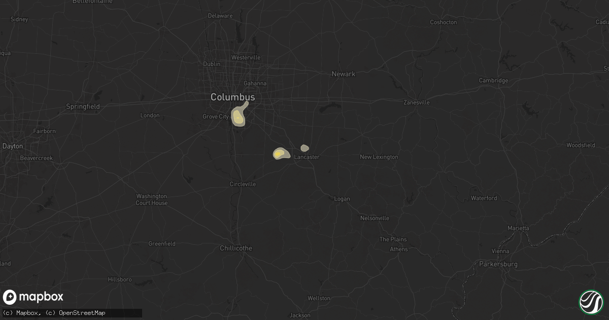 Hail map in Lancaster, OH on June 26, 2025