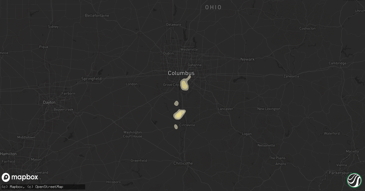 Hail map in Lockbourne, OH on June 26, 2025