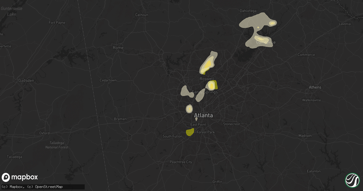 Hail map in Marietta, GA on June 26, 2025