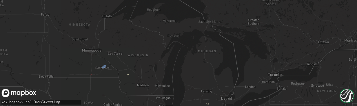 Hail map in Michigan on June 26, 2025