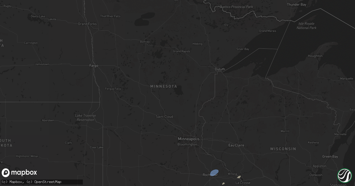 Hail map in Minnesota on June 26, 2025