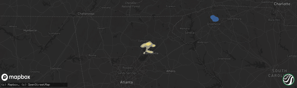 Hail map in Murrayville, GA on June 26, 2025