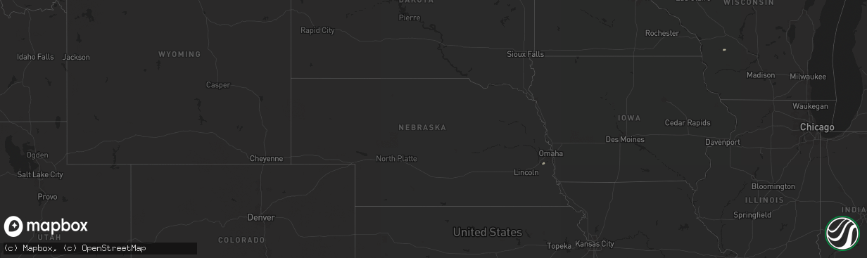 Hail map in Nebraska on June 26, 2025