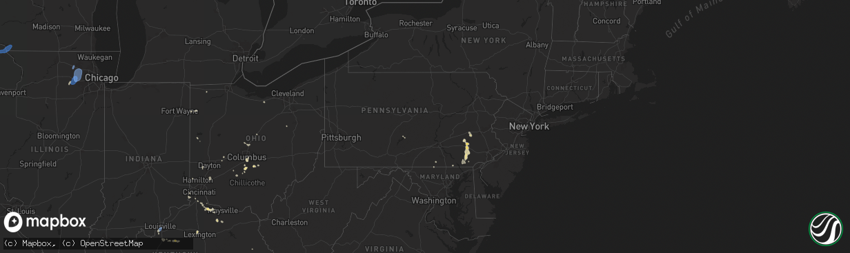 Hail map in Pennsylvania on June 26, 2025