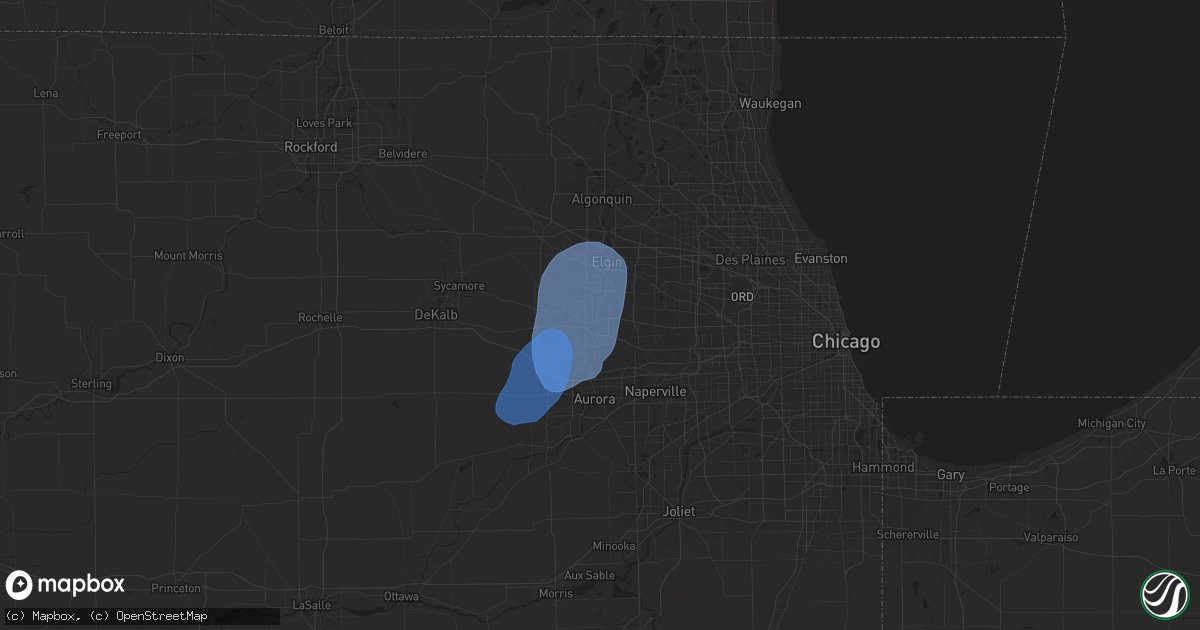 Hail map in Saint Charles, IL on June 26, 2025