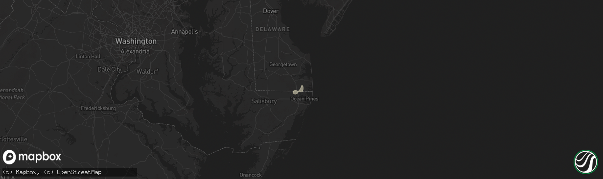 Hail map in Selbyville, DE on June 26, 2025