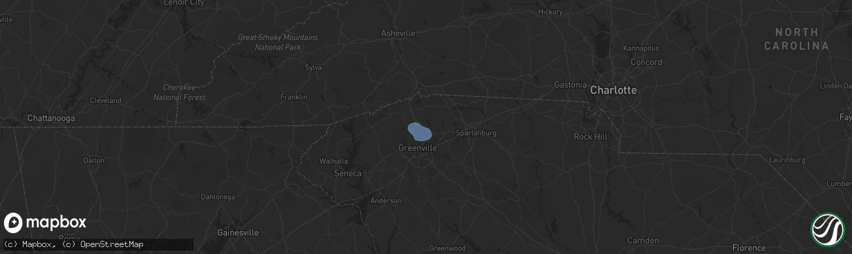 Hail map in Taylors, SC on June 26, 2025