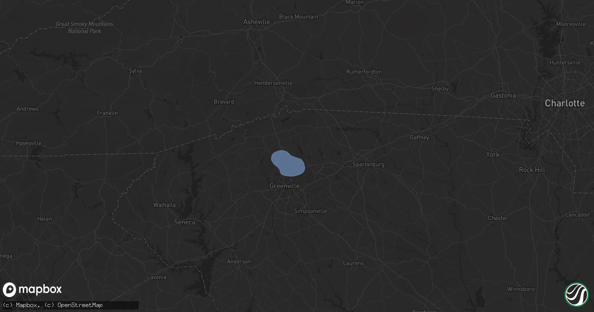 Hail map in Taylors, SC on June 26, 2025