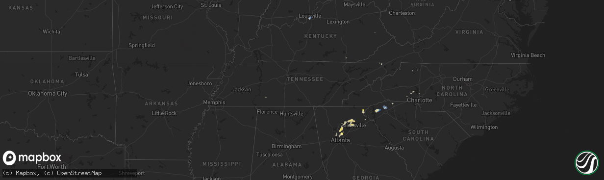 Hail map in Tennessee on June 26, 2025
