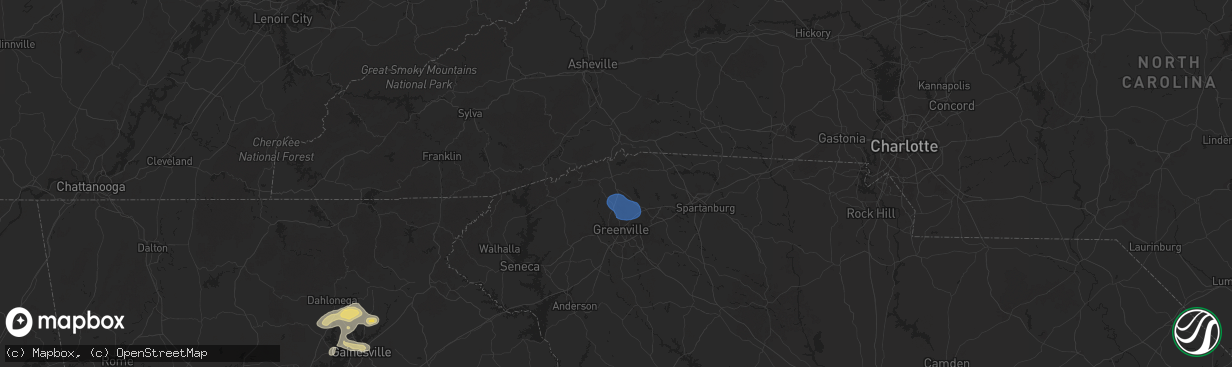 Hail map in Travelers Rest, SC on June 26, 2025