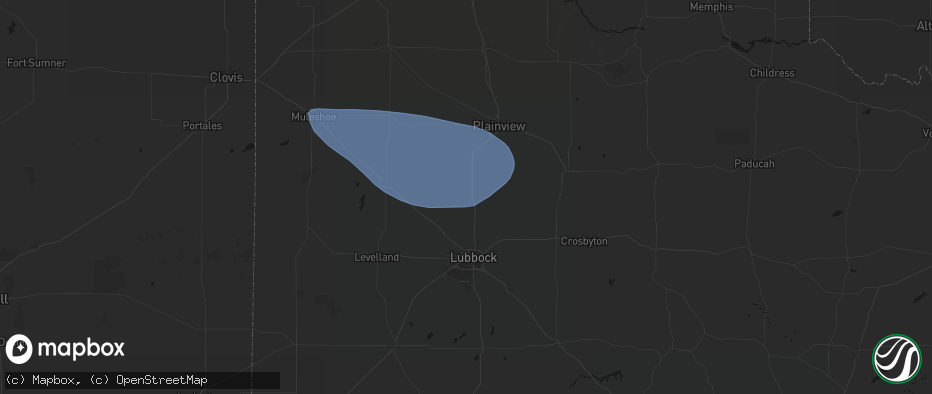 Hail map in Abernathy, TX on June 26, 2026
