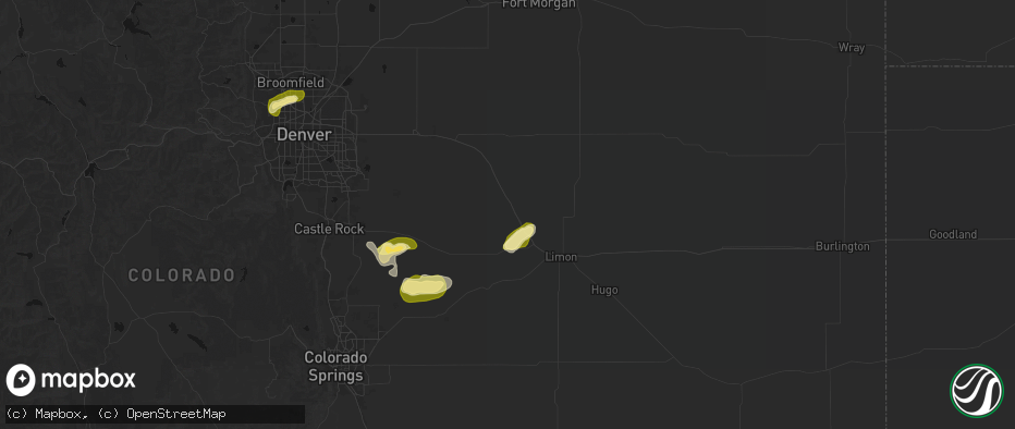 Hail map in Agate, CO on June 26, 2026