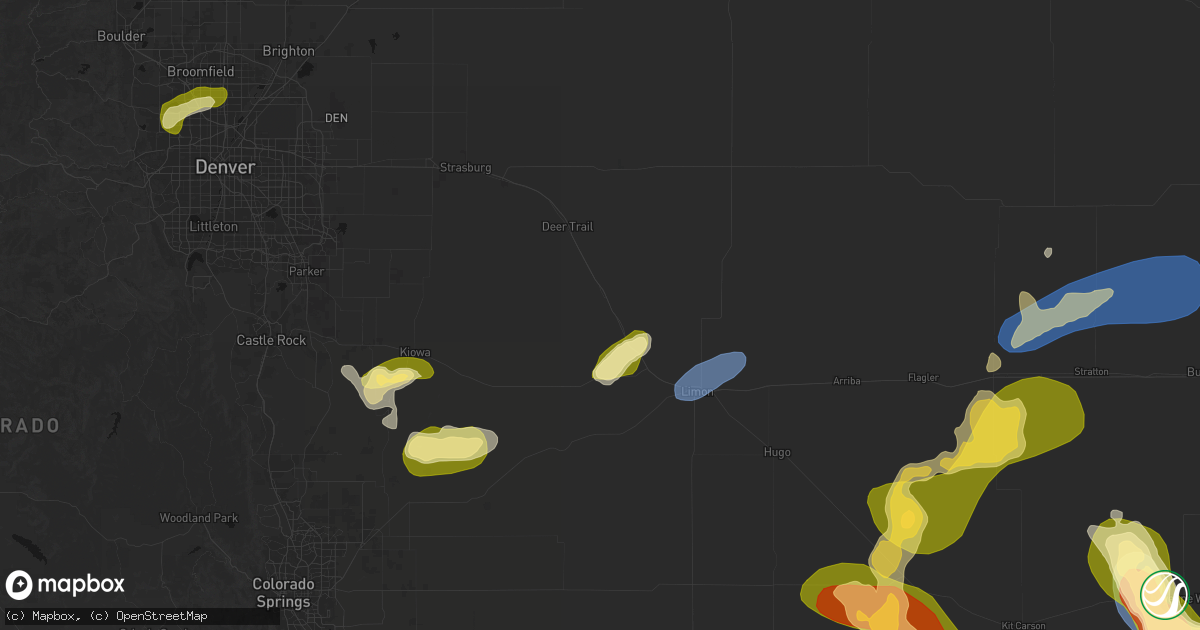 Hail map in Agate, CO on June 26, 2026
