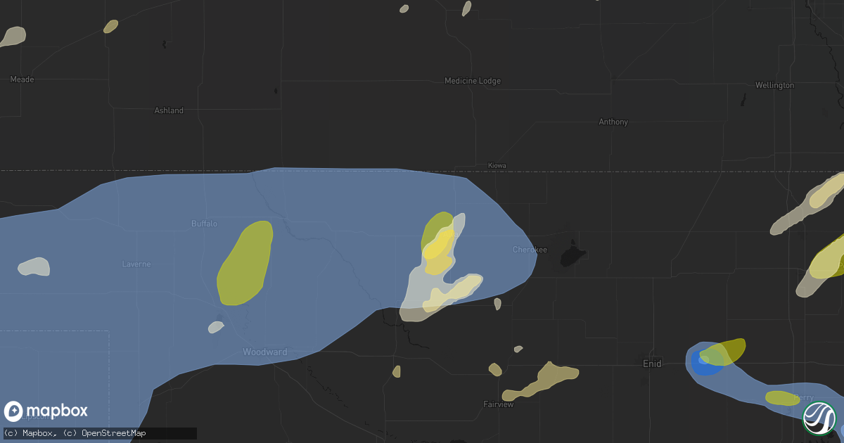 Hail map in Alva, OK on June 26, 2026
