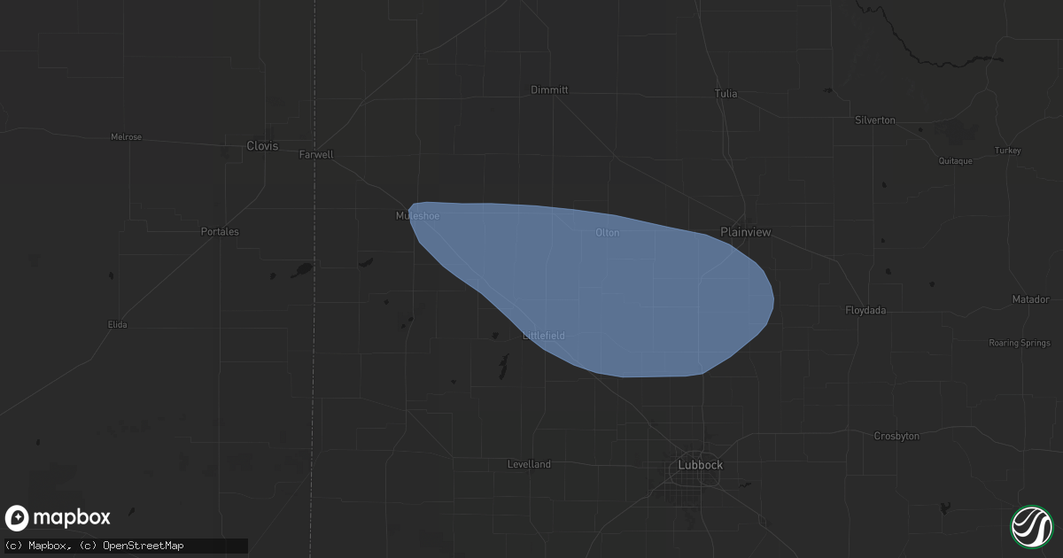 Hail map in Amherst, TX on June 26, 2026