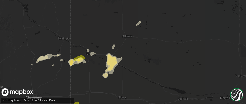 Hail map in Angora, NE on June 26, 2026