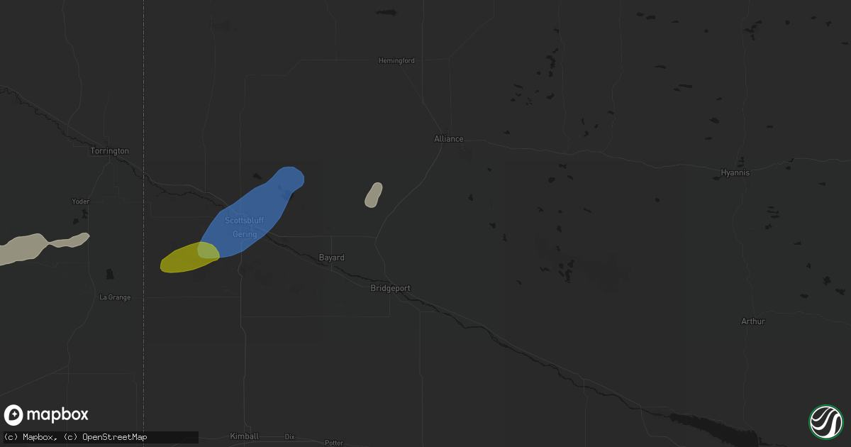 Hail map in Angora, NE on June 26, 2026