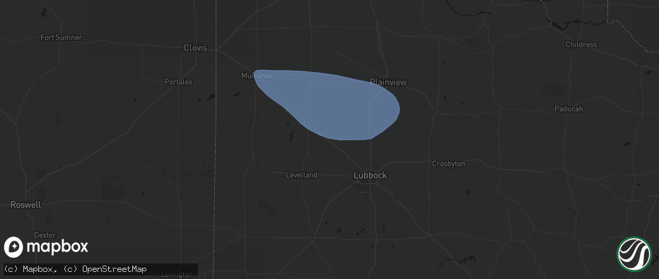 Hail map in Anton, TX on June 26, 2026