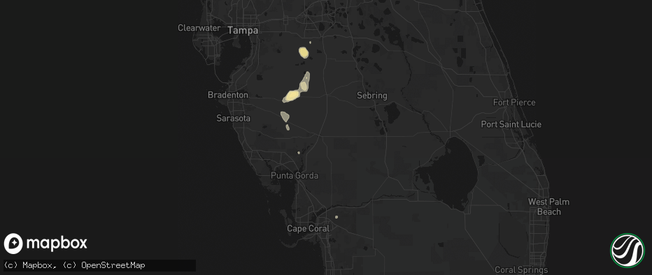 Hail map in Arcadia, FL on June 26, 2026