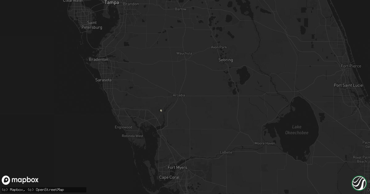 Hail map in Arcadia, FL on June 26, 2026