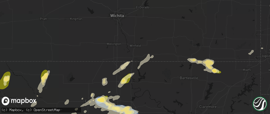 Hail map in Arkansas City, KS on June 26, 2026