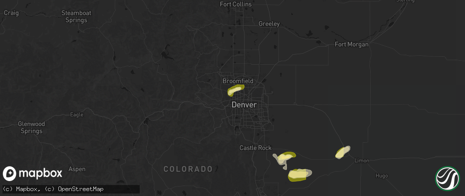 Hail map in Arvada, CO on June 26, 2026