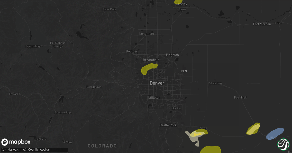 Hail map in Arvada, CO on June 26, 2026
