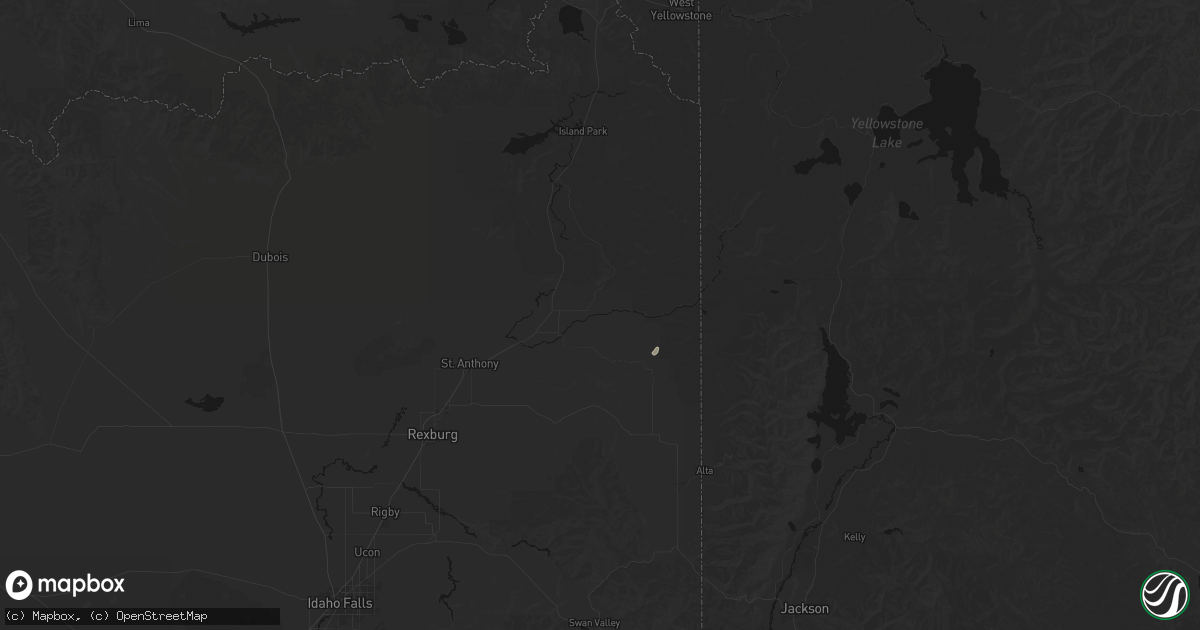 Hail map in Ashton, ID on June 26, 2026
