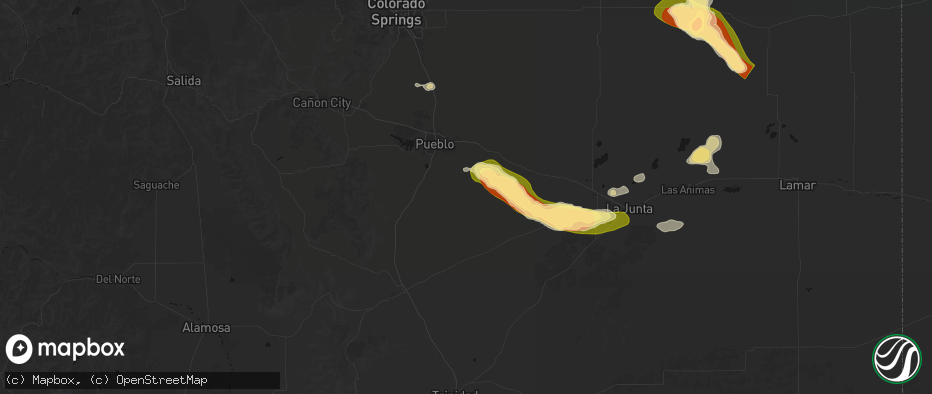 Hail map in Avondale, CO on June 26, 2026