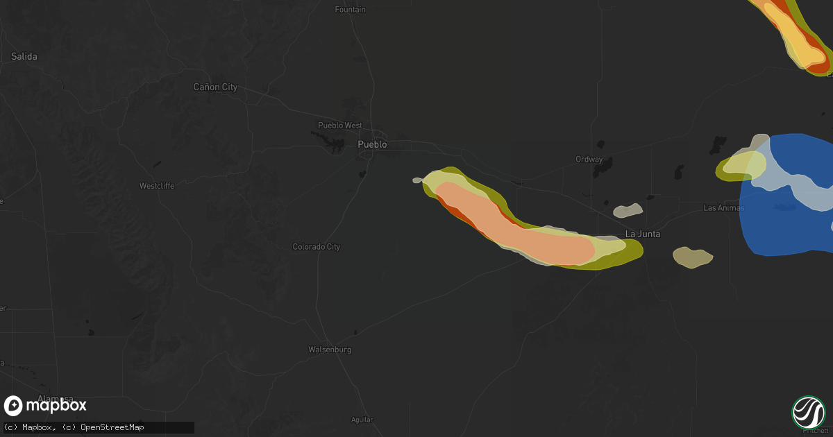 Hail map in Avondale, CO on June 26, 2026