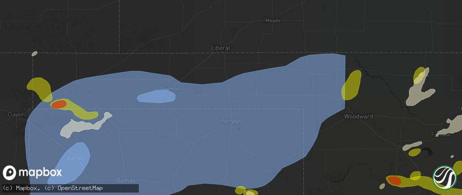 Hail map in Balko, OK on June 26, 2026