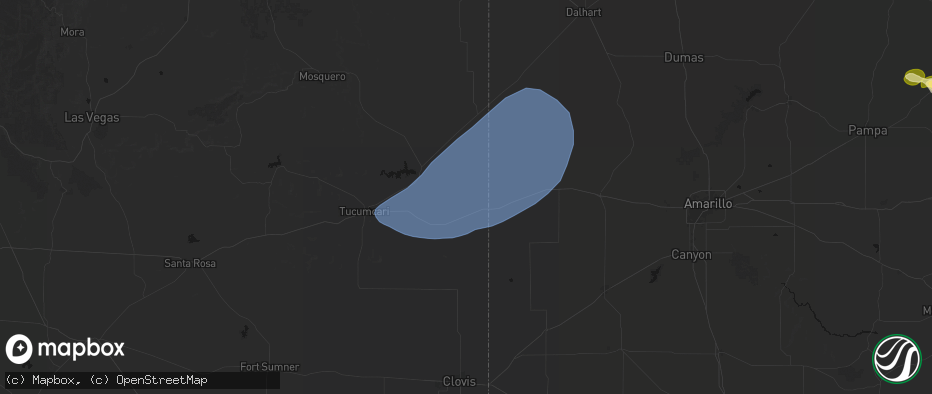 Hail map in Bard, NM on June 26, 2026