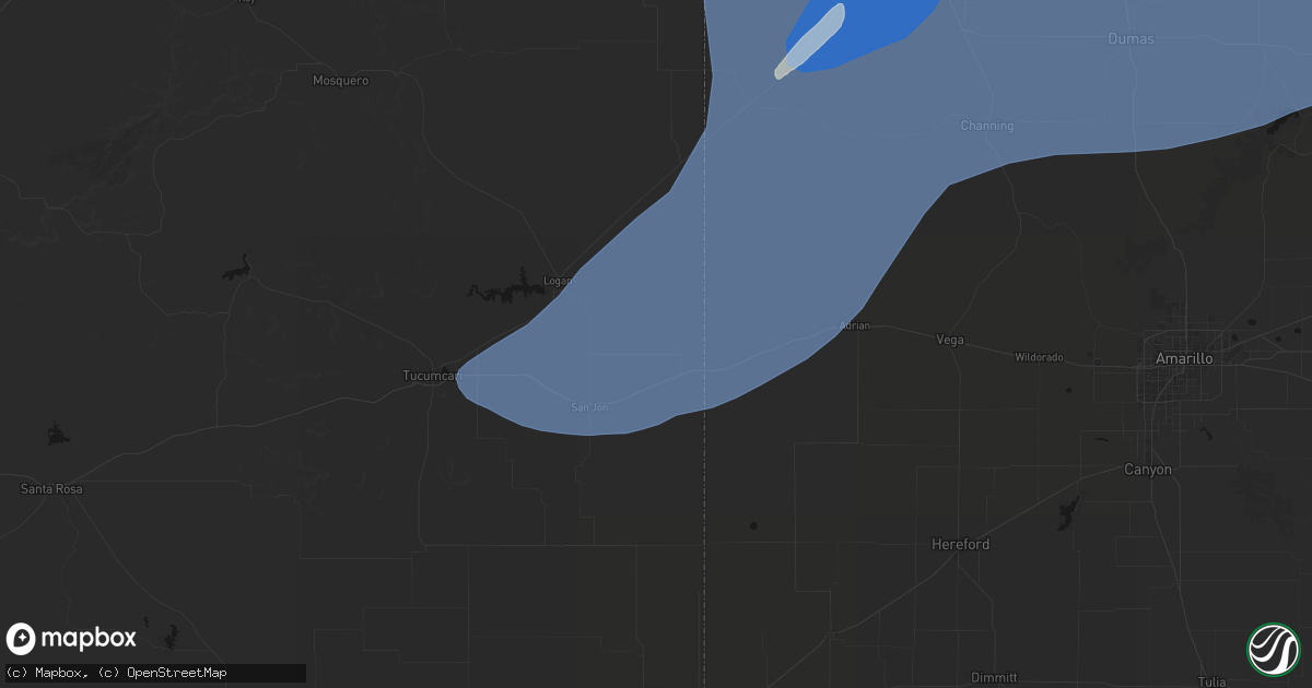 Hail map in Bard, NM on June 26, 2026