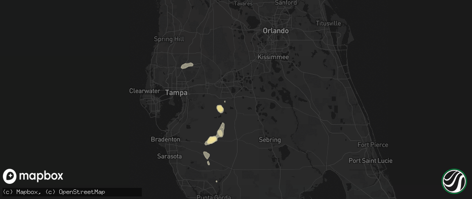Hail map in Bartow, FL on June 26, 2026