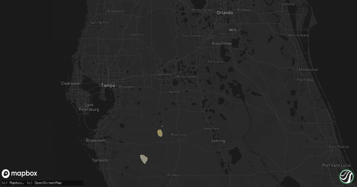 Hail map in Bartow, FL on June 26, 2026