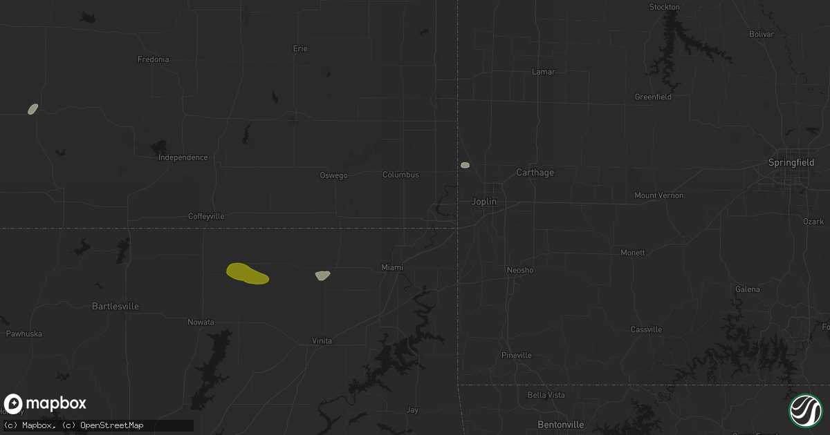 Hail map in Baxter Springs, KS on June 26, 2026