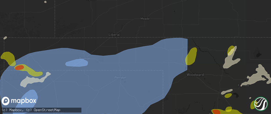 Hail map in Beaver, OK on June 26, 2026